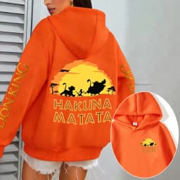 The Lion King HAKUNA MATATA Men Hoodie Cartoon Anime Women Pullover Tops 2026 New Autumn Winter Couple Oversized Sweatshirts