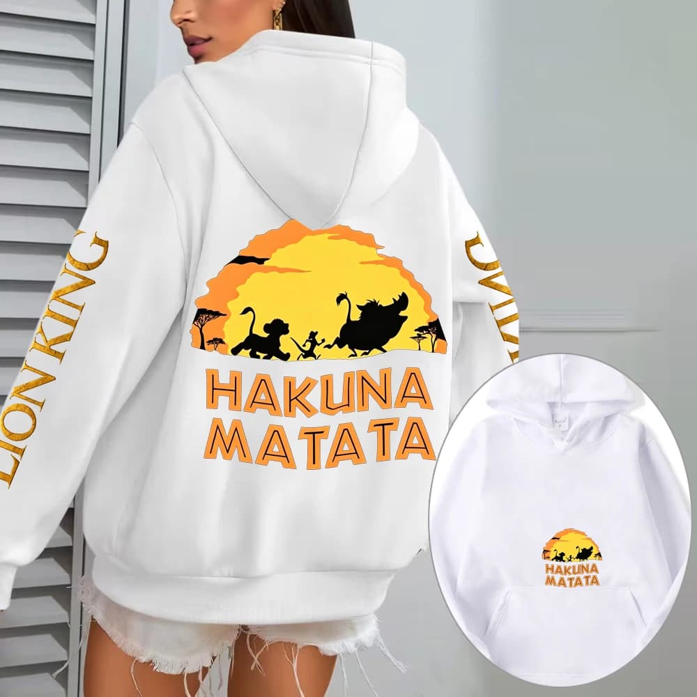 The Lion King HAKUNA MATATA Men Hoodie Cartoon Anime Women Pullover Tops 2026 New Autumn Winter Couple Oversized Sweatshirts