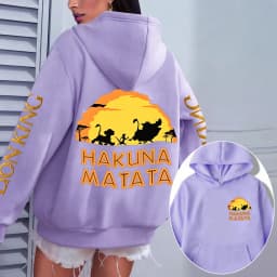 The Lion King HAKUNA MATATA Men Hoodie Cartoon Anime Women Pullover Tops 2026 New Autumn Winter Couple Oversized Sweatshirts