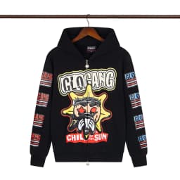 High Street Graffiti Letter Print Terry Zipper Hooded Hoodies for Men and Women Cardigan Hip Hop Loose Cotton Sweatshirts Jacket