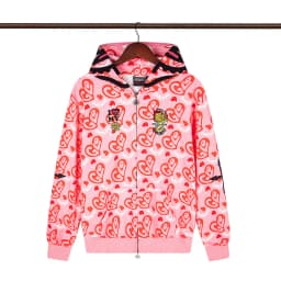 High Street Graffiti Letter Print Terry Zipper Hooded Hoodies for Men and Women Cardigan Hip Hop Loose Cotton Sweatshirts Jacket