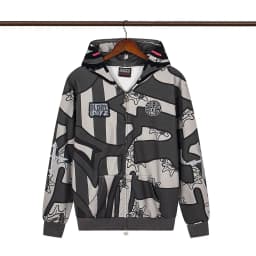 High Street Graffiti Letter Print Terry Zipper Hooded Hoodies for Men and Women Cardigan Hip Hop Loose Cotton Sweatshirts Jacket