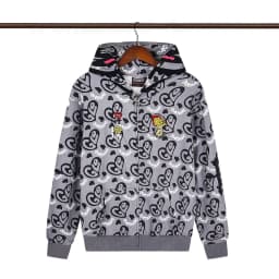 High Street Graffiti Letter Print Terry Zipper Hooded Hoodies for Men and Women Cardigan Hip Hop Loose Cotton Sweatshirts Jacket
