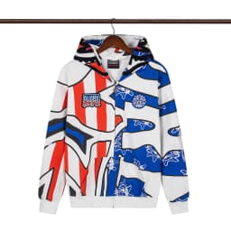 High Street Graffiti Letter Print Terry Zipper Hooded Hoodies for Men and Women Cardigan Hip Hop Loose Cotton Sweatshirts Jacket
