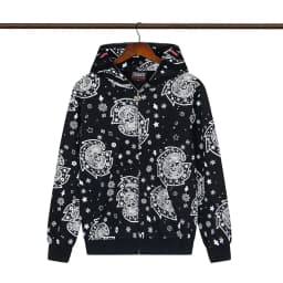 High Street Graffiti Letter Print Terry Zipper Hooded Hoodies for Men and Women Cardigan Hip Hop Loose Cotton Sweatshirts Jacket