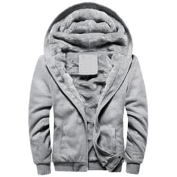 Black Hoodies Men 2026 Winter Jacket Fashion Thick Men's Hooded Sweatshirt Male Warm Fur Liner Sportswear Tracksuits Mens Coat