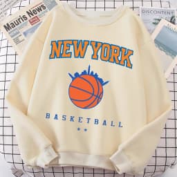 New York Basketball Game Sweatshirt For Men Autumn Loose Casualwear Hipster Soft Pullover Unisex Fashion Hip Hop Clothing