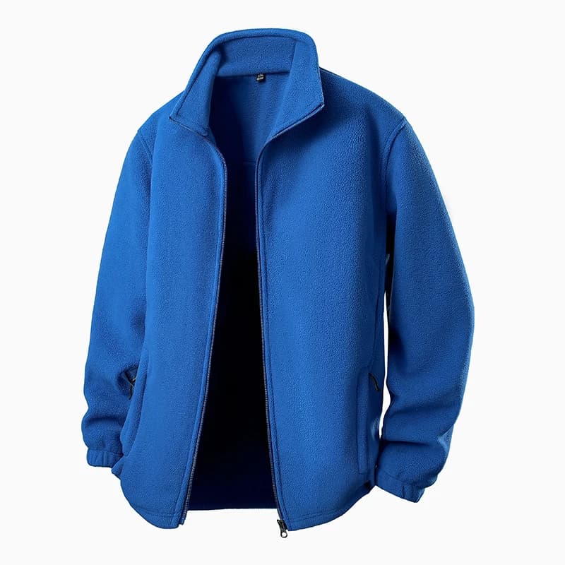 Men's Fleece Autumn and Winter Style Sweatshirts Men Thick Fleece Windproof Stand Up Collar Cardigan Sweatshirts Zipper Jackets