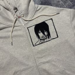 DENJIxREZE hoodies grey y2k chainsawman pullover streetwear top harajuku oversized sweatshirt zipper hoodie women men clothes