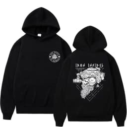 Til Valhalla American Beard Warrior Tactical Skeleton Graphic Hoodie Men Women Fashion Oversized Sweatshirt Male Casual Hoodies