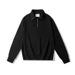 Ok4501 Men'S Sweatshirts Spring Autumn Simple Fashion Zipper Lapel Solid Color Good Quality Heavyweight 450g Male Pullovers Tops