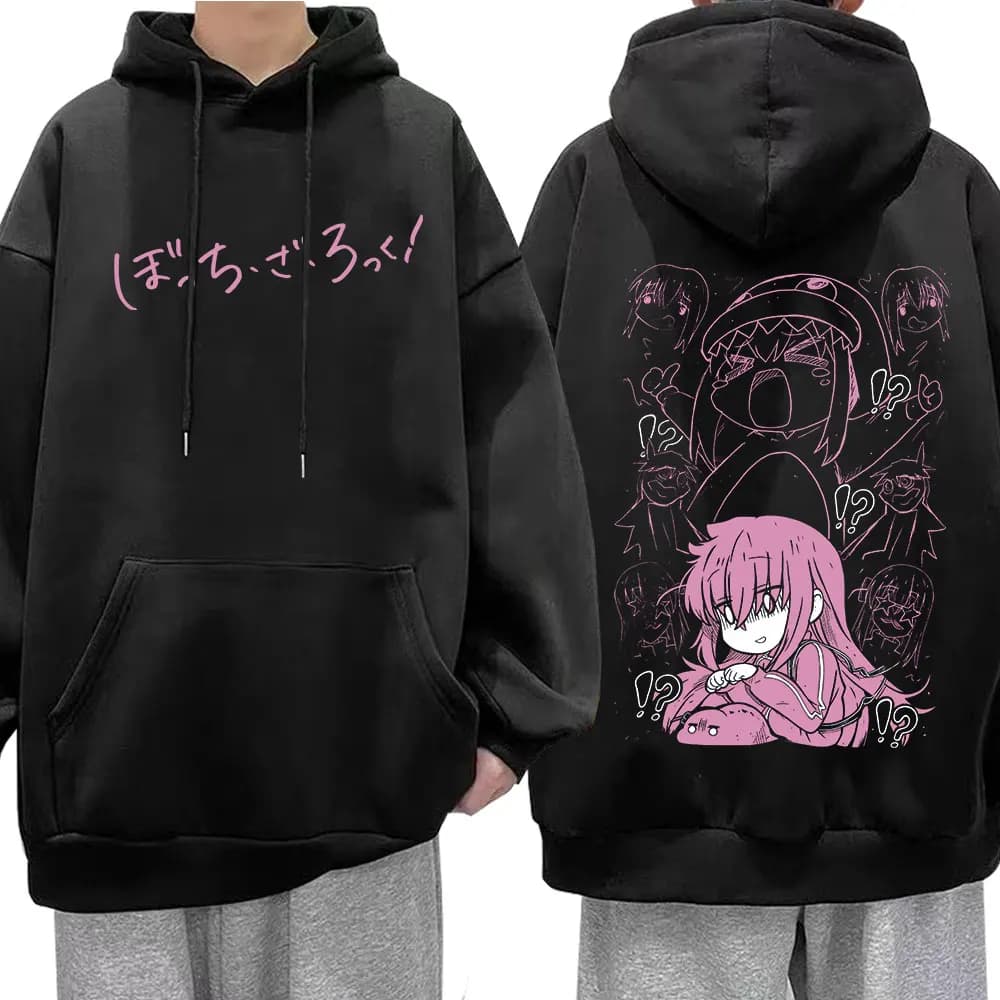 Japanese Manga Bocchi The Rock Hoodies Anime Gotoh Hitori Graphic Sweatshirts Men Women Harajuku Oversized Long Sleeves Pullover