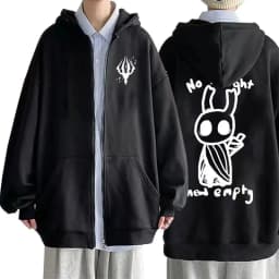 Game Hollow Void Hollow Knight Zipper Hoodie Mens Fashion Hooded Sweatshirt All-match Men Women Anime Black Loose Zip Up Jacket