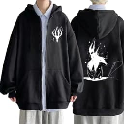 Game Hollow Void Hollow Knight Zipper Hoodie Mens Fashion Hooded Sweatshirt All-match Men Women Anime Black Loose Zip Up Jacket