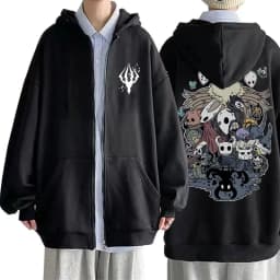 Game Hollow Void Hollow Knight Zipper Hoodie Mens Fashion Hooded Sweatshirt All-match Men Women Anime Black Loose Zip Up Jacket