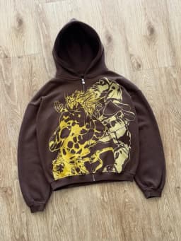 Harajuku Jojo Bizarre Adventure Zip Up Hoodies Embroidery Johnny Joestar Zip Up Hoodie Hip Hop CoupleS Y2k Street Sweatshirt