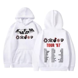 Rock Band Kmfdm Tour 97 Graphic Hoodie Men Women's Vintage Gothic Punk Pullover Hoodies Unsiex Casual Fleece Cotton Sweatshirt
