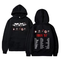 Rock Band Kmfdm Tour 97 Graphic Hoodie Men Women's Vintage Gothic Punk Pullover Hoodies Unsiex Casual Fleece Cotton Sweatshirt