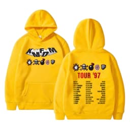 Rock Band Kmfdm Tour 97 Graphic Hoodie Men Women's Vintage Gothic Punk Pullover Hoodies Unsiex Casual Fleece Cotton Sweatshirt