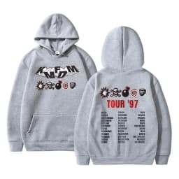 Rock Band Kmfdm Tour 97 Graphic Hoodie Men Women's Vintage Gothic Punk Pullover Hoodies Unsiex Casual Fleece Cotton Sweatshirt