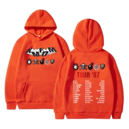 Rock Band Kmfdm Tour 97 Graphic Hoodie Men Women's Vintage Gothic Punk Pullover Hoodies Unsiex Casual Fleece Cotton Sweatshirt