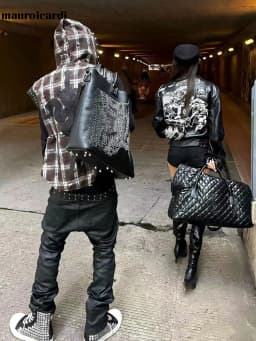 Mauroicardi Autumn Studded Patchwork Plaid Hoodie Vest Sweatshirt for Men Luxury Designer Clothes Menswear Sleeveless Jacket