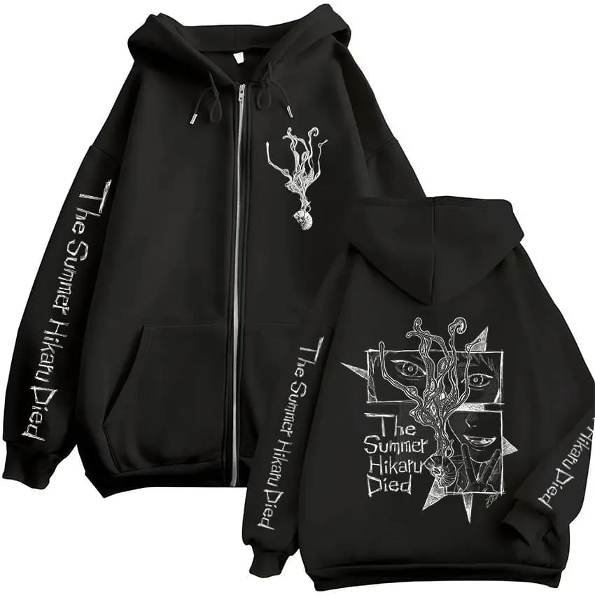 Animation Summer Light Death Yoshiki Light Zipper Hoodie Men and Women Fashion Zipper Hoodie Long Sleeve Hoodie Jacket Coat