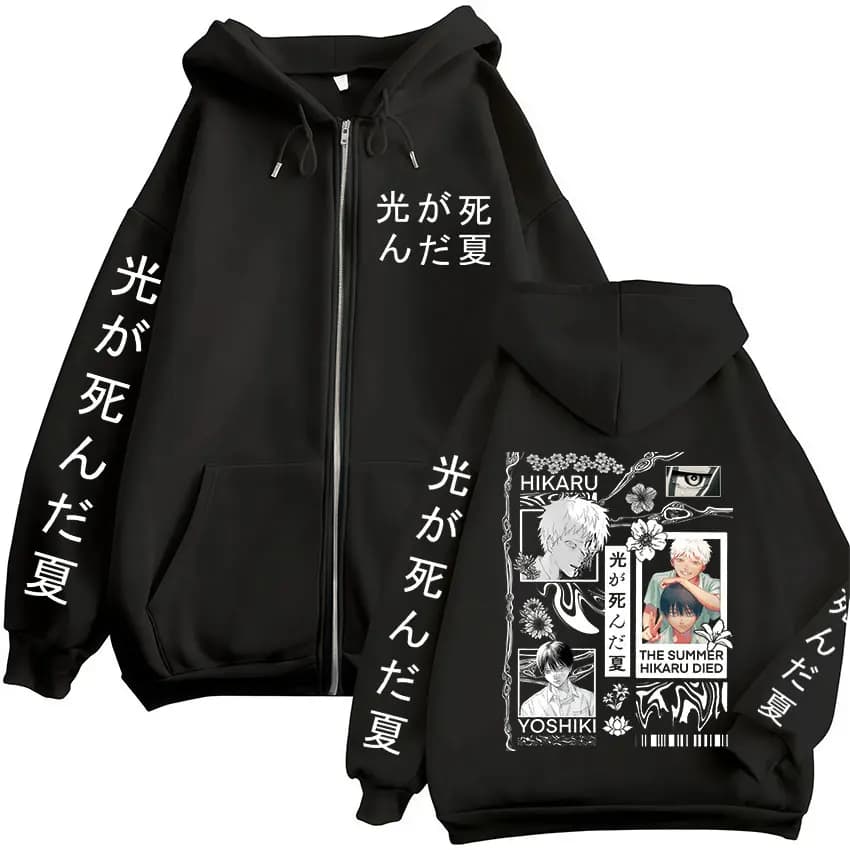 Anime Summer Nikko Passes Away Yoshiki Hikaru Manga Zipper Hoodie Men and Women Fashion Zipper Hoodie Long Sleeve Jacket