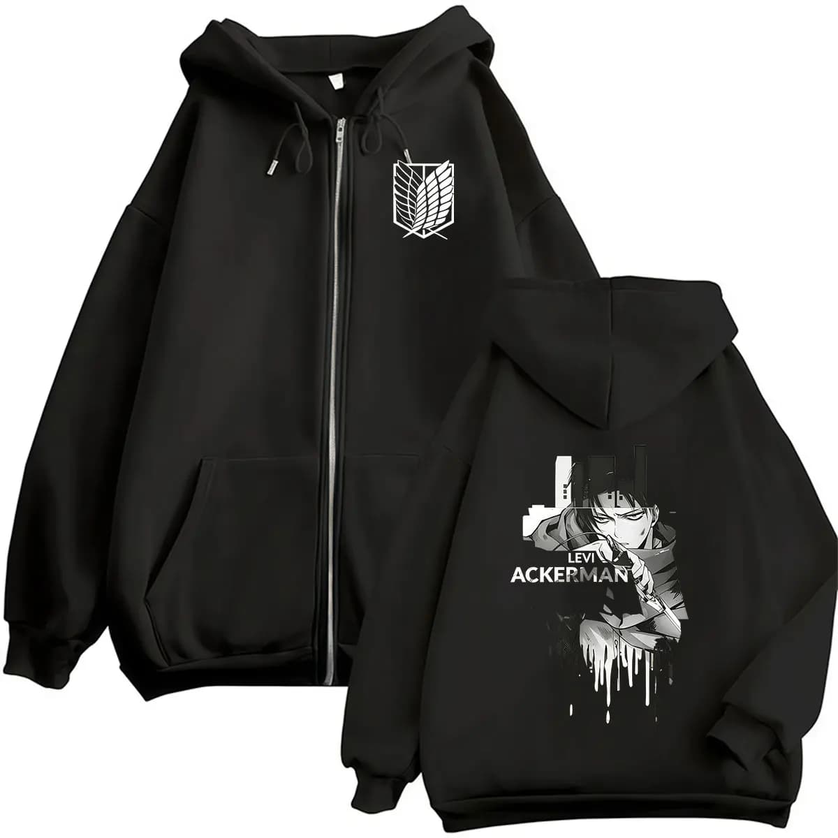 Anime 'Attack on Titan' - Will Ackerman Zipper Hoodie, Retro Fashion for Men and Women, Sweatshirt Casual Long Sleeve Hoodie