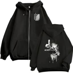 Anime 'Attack on Titan' - Will Ackerman Zipper Hoodie, Retro Fashion for Men and Women, Sweatshirt Casual Long Sleeve Hoodie