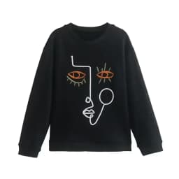 Sivatu TRAF Women Sweatshirts 2026 New Fashion Beauty Girls Print Casual Sweatshirts Female O Neck Hoodies Chic Pullovers Tops