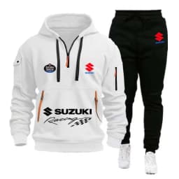Suzuki Motorcycle Racing Team 2026 New Men's Half Zipper Hoodie and Pants Set Spring Men's Sportswear Women's Set