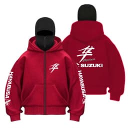 Suzuki Hayabusa motorcycle logo outdoor extreme sports enthusiasts 2026 new men's windproof face mask hooded coat