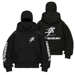 Suzuki Hayabusa motorcycle logo outdoor extreme sports enthusiasts 2026 new men's windproof face mask hooded coat