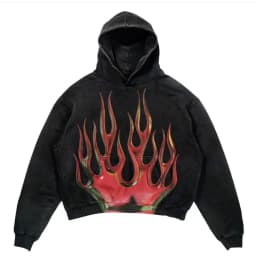 Retro hooded sweatshirt skull print flame Y2K retro hooded pullover jacket street style goth casual fashion men's Harajuku top