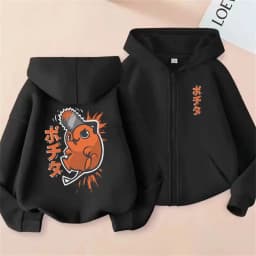 Anime Chainsaw Person Washing Retro Zipper Hoodie cartoon Electric Second Pochita Funny Picture Men's and Women's Comic Jacket