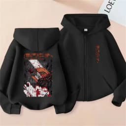 Anime Chainsaw Person Washing Retro Zipper Hoodie cartoon Electric Second Pochita Funny Picture Men's and Women's Comic Jacket