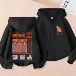 Anime Chainsaw Person Washing Retro Zipper Hoodie cartoon Electric Second Pochita Funny Picture Men's and Women's Comic Jacket