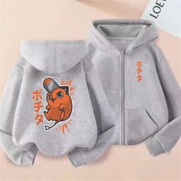 Anime Chainsaw Person Washing Retro Zipper Hoodie cartoon Electric Second Pochita Funny Picture Men's and Women's Comic Jacket