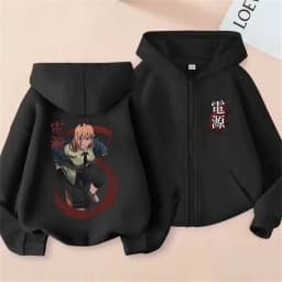 Anime Chainsaw Person Washing Retro Zipper Hoodie cartoon Electric Second Pochita Funny Picture Men's and Women's Comic Jacket