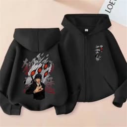 Anime Chainsaw Person Washing Retro Zipper Hoodie cartoon Electric Second Pochita Funny Picture Men's and Women's Comic Jacket