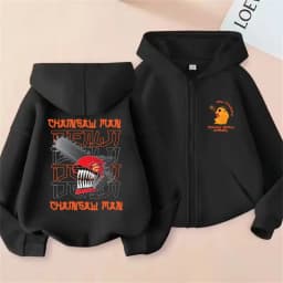Anime Chainsaw Person Washing Retro Zipper Hoodie cartoon Electric Second Pochita Funny Picture Men's and Women's Comic Jacket