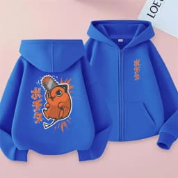 Anime Chainsaw Person Washing Retro Zipper Hoodie cartoon Electric Second Pochita Funny Picture Men's and Women's Comic Jacket
