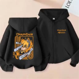 Anime Chainsaw Person Washing Retro Zipper Hoodie cartoon Electric Second Pochita Funny Picture Men's and Women's Comic Jacket
