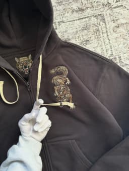 Y2K Wolf Embroidery Vintage Full Zip Oversized Loose Hoodie Sweatshirt for Men and Women Harajuku Trendy Casual Street Style