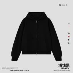 JMD Fashion Men 410gsm 100% Cotton Zipper Hoodies Unisex Casual Heavy Weight Boxyfit Solid Hooded Jacket Outfits QH0170