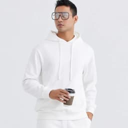Custom Logo Autumn Unisex 100% Cotton French Terry Loose Fit Hoodie Plain Long Sleeve Drawstring Hooded Sweatshirt