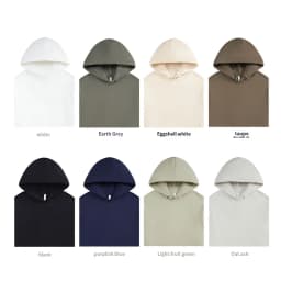 Custom Logo Autumn Unisex 100% Cotton French Terry Loose Fit Hoodie Plain Long Sleeve Drawstring Hooded Sweatshirt