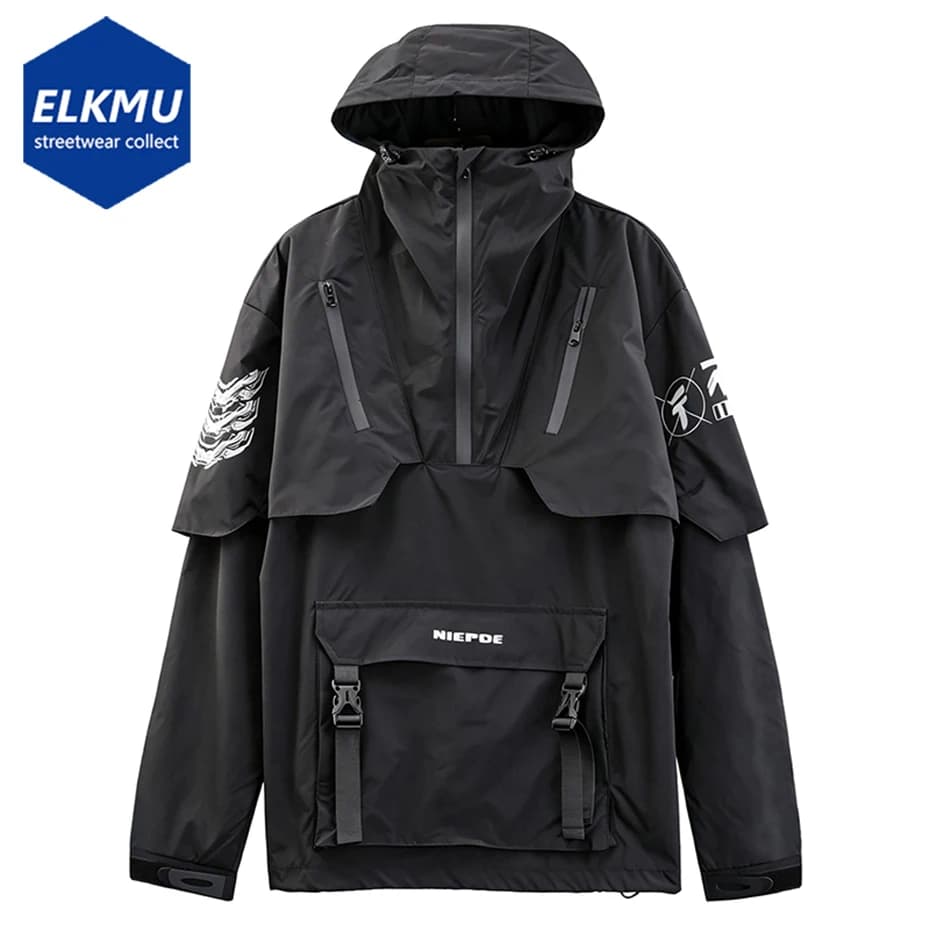 Teachewear Tactical Jackets Men Fashion Streetwear Jackets Hooded Windbreaker Hip Hop Harajuku Jackets
