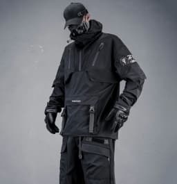 Teachewear Tactical Jackets Men Fashion Streetwear Jackets Hooded Windbreaker Hip Hop Harajuku Jackets